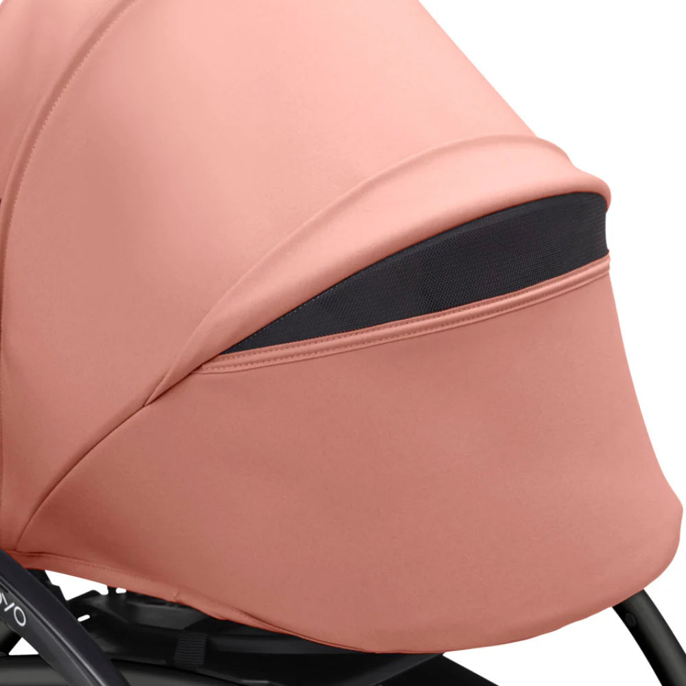 Stokke YOYO³ 0 Months+ Newborn Pack – Flat Lying Newborn Seat with 2.4cm Mattress, Head Support, 5-Point Safety Harness, Foot Cover & Canopy - Requires YOYO Frame Ginger