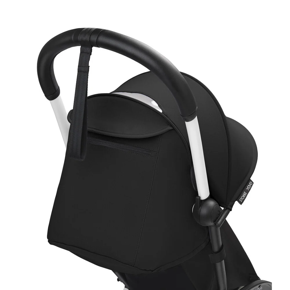 Stokke YOYO³ 6 Months+ Color Pack – Textiles Only: Seat Pad, Extendable Canopy & Zipped Back Pocket, for Baby (6 Months to 4 Years) - Requires YOYO Frame (Sold Separately)- Black