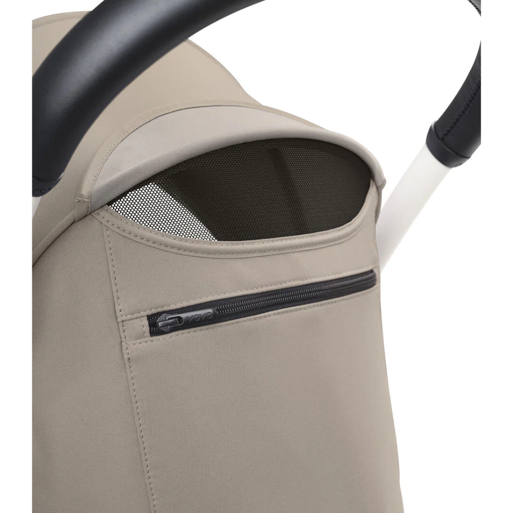 Stokke YOYO³ 6 Months+ Color Pack – Textiles Only: Seat Pad, Extendable Canopy & Zipped Back Pocket, for Baby (6 Months to 4 Years) - Requires YOYO Frame (Sold Separately)- Taupe