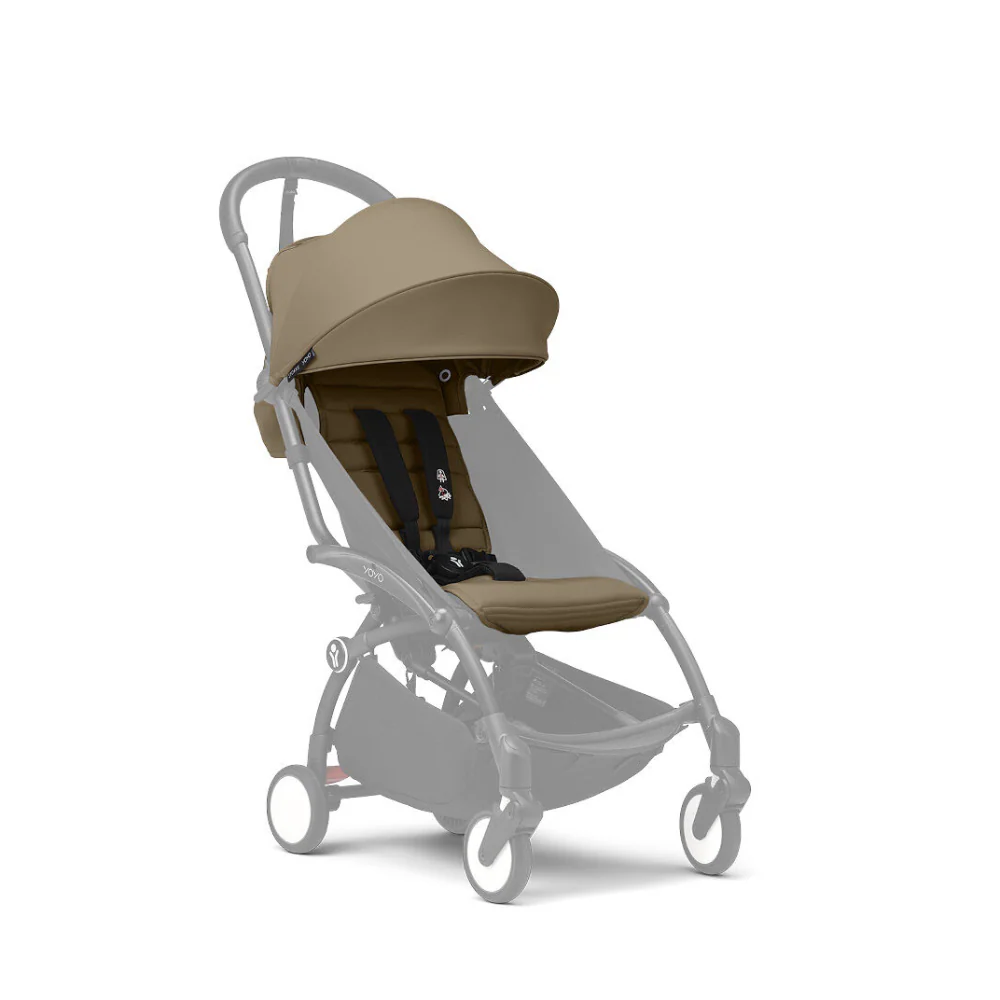 Stokke YOYO³ 6 Months+ Color Pack – Textiles Only: Seat Pad, Extendable Canopy & Zipped Back Pocket, for Baby (6 Months to 4 Years) - Requires YOYO Frame (Sold Separately)- Toffee
