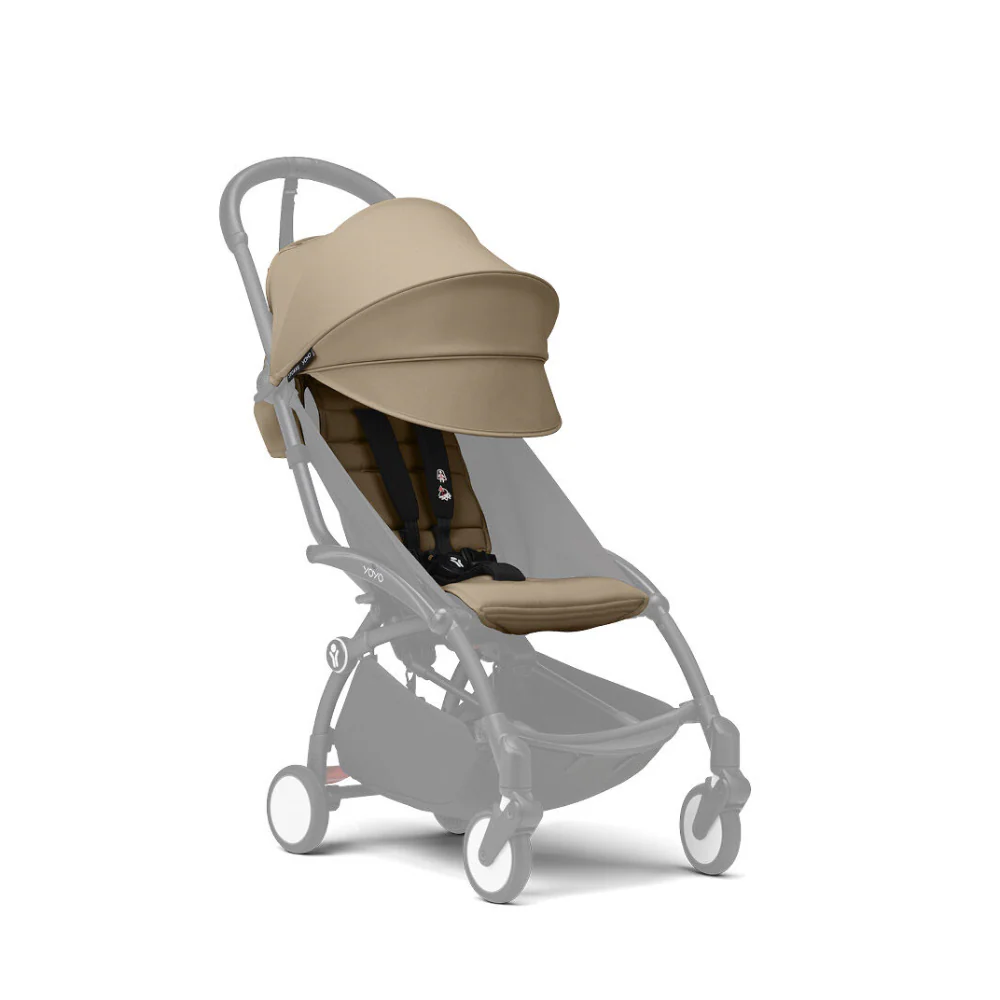 Stokke YOYO³ 6 Months+ Color Pack – Textiles Only: Seat Pad, Extendable Canopy & Zipped Back Pocket, for Baby (6 Months to 4 Years) - Requires YOYO Frame (Sold Separately)- Toffee