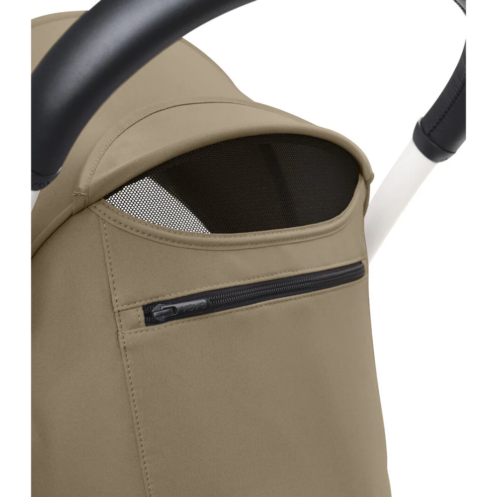 Stokke YOYO³ 6 Months+ Color Pack – Textiles Only: Seat Pad, Extendable Canopy & Zipped Back Pocket, for Baby (6 Months to 4 Years) - Requires YOYO Frame (Sold Separately)- Toffee