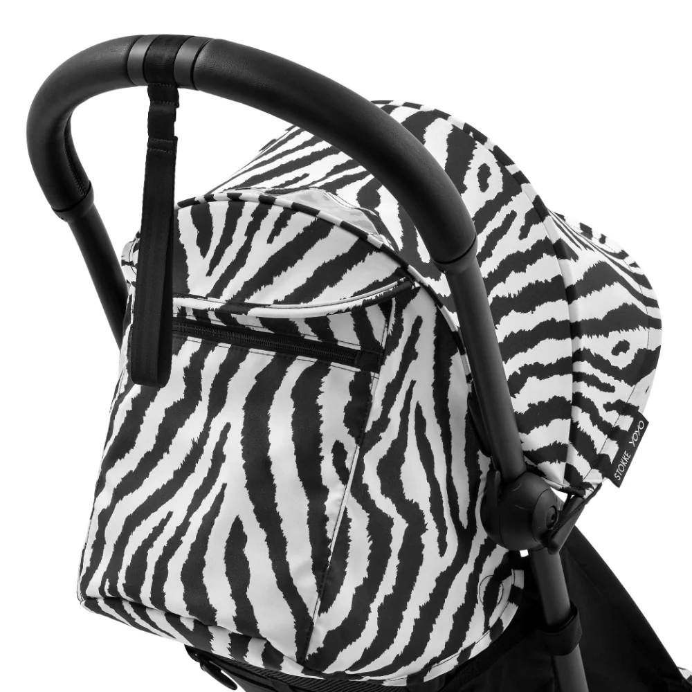 Stokke YOYO³ 6 Months+ Color Pack – Textiles Only: Seat Pad, Extendable Canopy & Zipped Back Pocket, for Baby (6 Months to 4 Years) - Requires YOYO Frame (Sold Separately)- Zebra