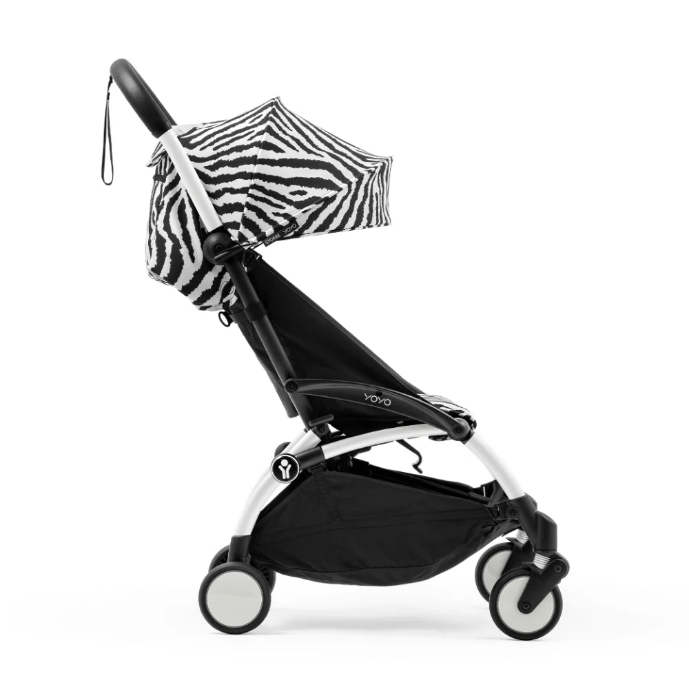 Stokke YOYO³ 6 Months+ Color Pack – Textiles Only: Seat Pad, Extendable Canopy & Zipped Back Pocket, for Baby (6 Months to 4 Years) - Requires YOYO Frame (Sold Separately)- Zebra