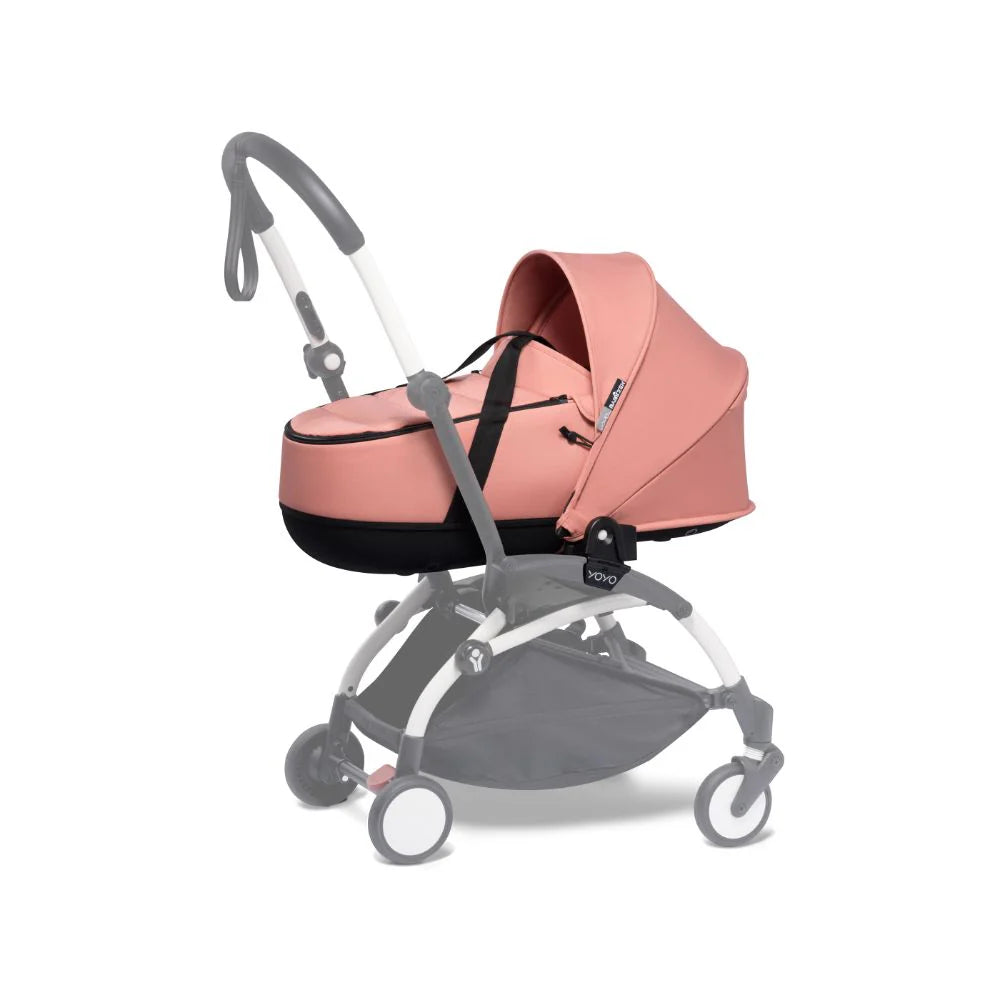 Stokke YOYO Bassinet, Includes Thick Double Mattress, Lightweight Newborn Carrycot, Flat Recline, Easy Clip-On, Breathable & Foldable - Requires YOYO Frame (Sold Separately)-Ginger