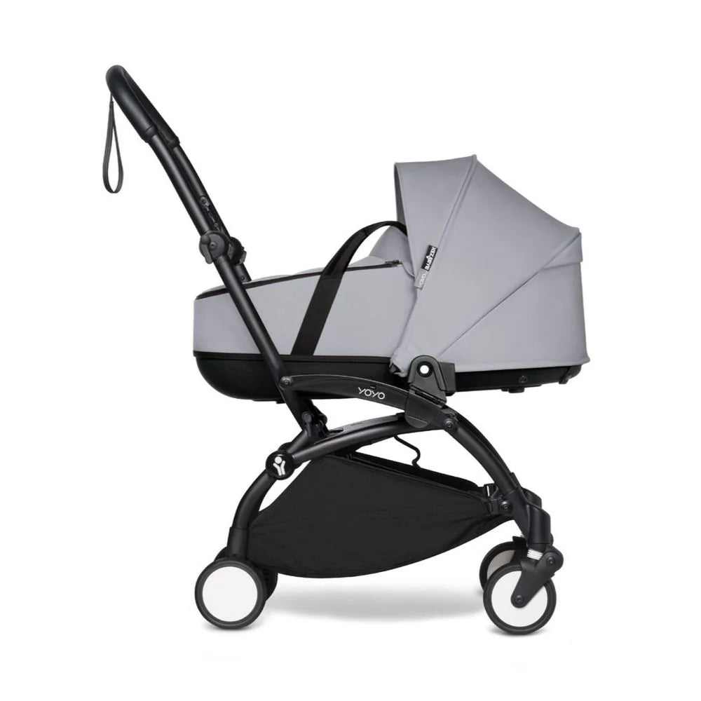 Stokke YOYO Bassinet, Includes Thick Double Mattress, Lightweight Newborn Carrycot, Flat Recline, Easy Clip-On, Breathable & Foldable - Requires YOYO Frame (Sold Separately)-Stone