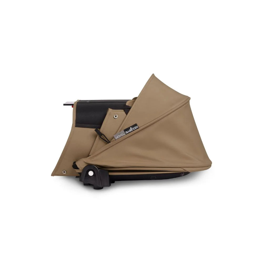 Stokke YOYO Bassinet, Includes Thick Double Mattress, Lightweight Newborn Carrycot, Flat Recline, Easy Clip-On, Breathable & Foldable - Requires YOYO Frame (Sold Separately)-Toffee