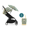 Stokke YOYO3 Riviera Stroller - Limited Edition Summer Collection | Includes Matching Seat Cushion, Canopy & Parasol | Cabin Friendly Ultra Compact Fold | UPF 50+ Sun Protection | Lightweight at 6.7 kg | 6 Months to 4 Years - Black/Monaco