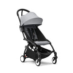 Stokke YOYO³ Stroller – Black Frame & 6 Months+ Color Pack – Lightweight, Compact, Foldable & Travel Friendly Stoller with Padded Seat & Canopy with Viewing Window, UPF 50 Months+ Sun Protection, Stroller for Babies from 6 Months to 4 Years-Stone