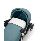 Stokke YOYO³ 0 Months+ Newborn Pack – Flat Lying Newborn Seat with 2.4cm Mattress, Head Support, 5-Point Safety Harness, Foot Cover & Canopy - Requires YOYO Frame Aqua