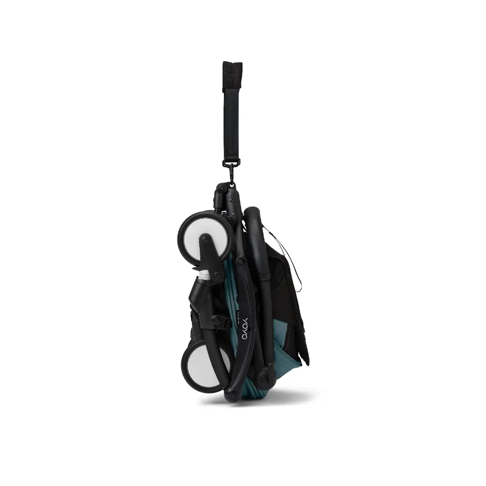 Stokke YOYO³ 0 Months+ Newborn Pack – Flat Lying Newborn Seat with 2.4cm Mattress, Head Support, 5-Point Safety Harness, Foot Cover & Canopy - Requires YOYO Frame Aqua