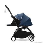 Stokke YOYO³ 0 Months+ Newborn Pack – Flat Lying Newborn Seat with 2.4cm Mattress, Head Support, 5-Point Safety Harness, Foot Cover & Canopy - Requires YOYO Frame -Air France