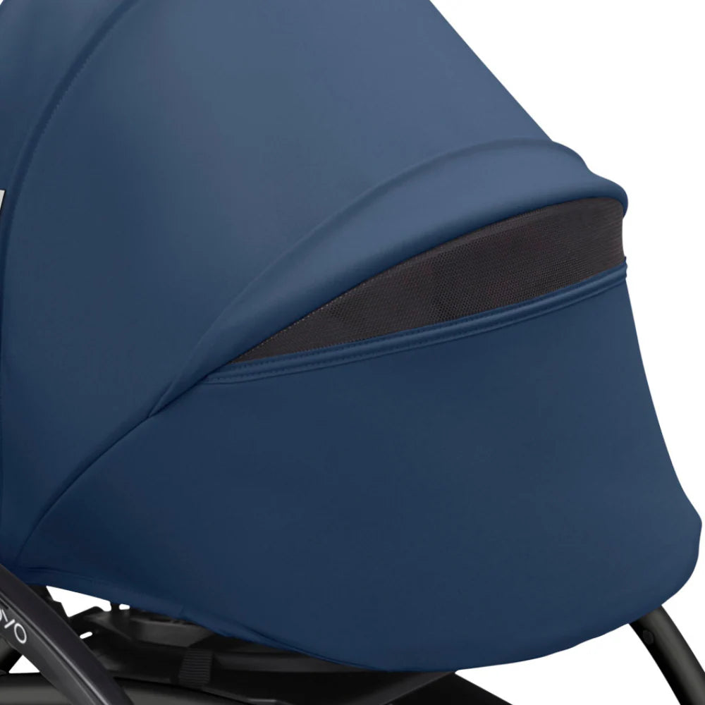 Stokke YOYO³ 0 Months+ Newborn Pack – Flat Lying Newborn Seat with 2.4cm Mattress, Head Support, 5-Point Safety Harness, Foot Cover & Canopy - Requires YOYO Frame -Air France