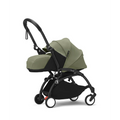 Stokke YOYO³ 0 Months+ Newborn Pack – Flat Lying Newborn Seat with 2.4cm Mattress, Head Support, 5-Point Safety Harness, Foot Cover & Canopy - Requires YOYO Frame Olive