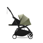 Stokke YOYO³ 0 Months+ Newborn Pack – Flat Lying Newborn Seat with 2.4cm Mattress, Head Support, 5-Point Safety Harness, Foot Cover & Canopy - Requires YOYO Frame Olive