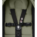 Stokke YOYO³ 0 Months+ Newborn Pack – Flat Lying Newborn Seat with 2.4cm Mattress, Head Support, 5-Point Safety Harness, Foot Cover & Canopy - Requires YOYO Frame Olive