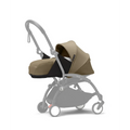 Stokke YOYO³ 0 Months+ Newborn Pack – Flat Lying Newborn Seat with 2.4cm Mattress, Head Support, 5-Point Safety Harness, Foot Cover & Canopy - Requires YOYO Frame Stone
