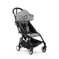 Stokke YOYO³ Stroller – Black Frame & 6 Months+ Color Pack – Lightweight, Compact, Foldable & Travel Friendly Stoller with Padded Seat & Canopy with Viewing Window, UPF 50 Months+ Sun Protection, Stroller for Babies from 6 Months to 4 Years-Zebra